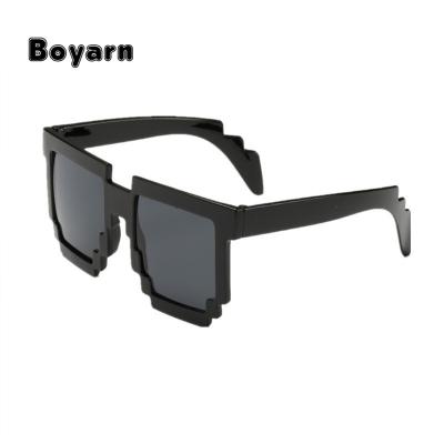 China Fashion Sunglasses Vintage Rectangle Women Brand Designer Small Frame Retro Black Eyewear Kids Mosaic Sunglasses for sale