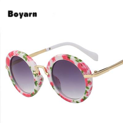 China Fashion Sunglasses Fashion Baby Vintage Glasses Round Anti-UV Girl Cool Children Sunglasses for sale