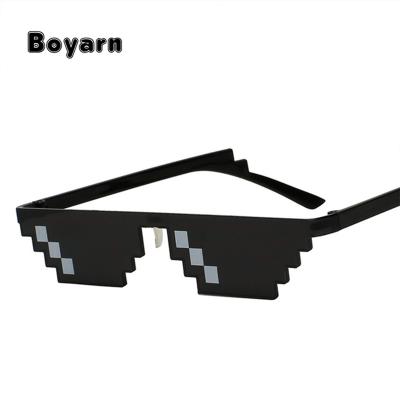 China Boyarn Sunglasses Fashion Unique Men's Vintage Puls Size 8Bits Cool Pixel Sunglasses With Nose Pads Sunglass for sale