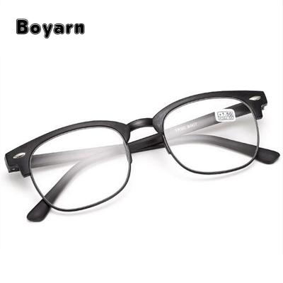 China Transparent Black Reading Glasses Glass Half-Frame Retractable Fashion Reading Glasses 2.5 For Women Men Eyeglasses for sale