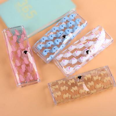 China Good Quality Eco-friendly Cartoon Cute Animal Transparent Color Plastic Sunglasses Case for sale