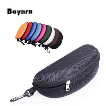 China New Eco-friendly Portable Sunglasses Case Protector Carry Bag Hard Zipper Box Glasses Reading Glasses Boyarn for sale