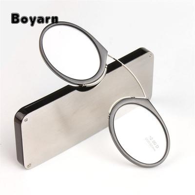 China Other Magnetic Portable Glasses Spectacle Nose Clip Wallet Men Male Presbyopic Glasses Men Male Presbyopic Glasses Diopter 1.0 1.5 2.0 for sale