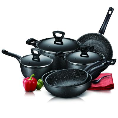 China Sustainable Soup and Stock Wok Pan Cookingware Set Pots ASD Cast Aluminum Kitchen Cookware Makers for sale