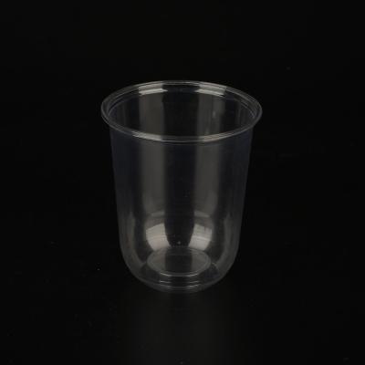 China Disposable 16oz/500ml Plastic Pet Cups--UPSHAPE with DOM Lids and Insert Cups for sale