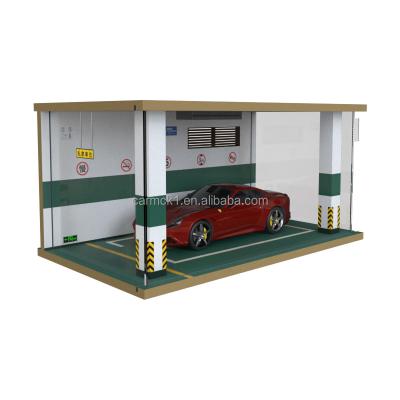 China Wooden Box Toy Car Locker Boy Toys Dustproof Underground Garage Live Display Car Model Storage 1:24 Simulation Parking Lot Model for sale