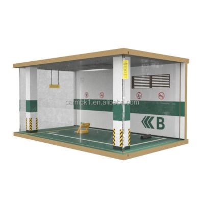 China 2022 Direct Solid Wooden Car Garage Cabinet CARMCK Garage Model Diorama Scale Model Simulation of Wooden Factory Sale Car Parking Lot 1/24 for sale