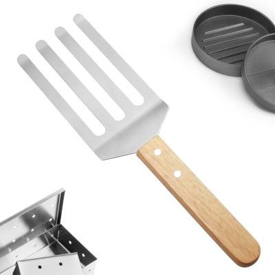 China Thermal Resistance 3601 Barbecue Spatula Square Barbecue Frying Shovel Metal Barbecue Claw for sale