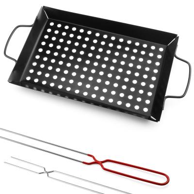 China 3719 Aluminum BBQ Pan Grill Pan BBQ Grill Charcoal Paddles Non-stick Korean BBQ Tray for sale