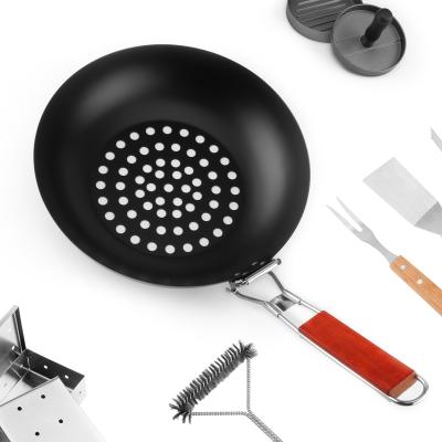 China 3703 mini barbecue pan grill pan flat bottom cast iron pan Korean non-stick barbecue barbecue pan for sale