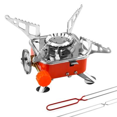 China Hot Sale 0001 Mini Portable Outdoor Camping Gas Stove Butane Camping Solid Seasoning Burner for sale