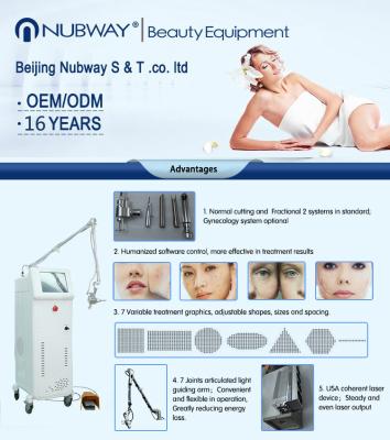 China 2019 1-100ms pulse width pigment removal / skin tightening fractional co2 laser machine for sale