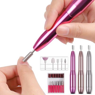 China New Style Finger Nail+foot USB Nail Polisher Pen Nail Remover Machine Tool Professional Nail Drill Set Built-in Portable Nail Drill Machine for sale