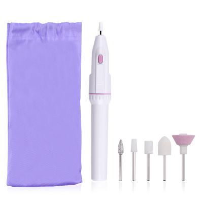 China Finger Nail+foot Mini Electric Nail Pen Trial Polisher with 5 Nail Polisher Nail Drill Kit Cordless Nail Drill Machine Professional for sale