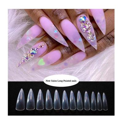 China Eco-friendly material ready to ship 600 pcs traceless clear ultra thin stylus xxl width nail tips c tips for natural nailing for sale