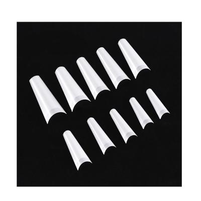 China 500 Pcs Eco-friendly Material Frenchnail Tips C.A. Salon Coffin Fake Nail Tips Semi Glued xxl Volume for sale