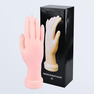 China Nail Art Tools DIY Forming Display Model Hands Practice Nail Art Flexible Hand Salon Rubber Prosthetic Manicure Personal Beginner for sale