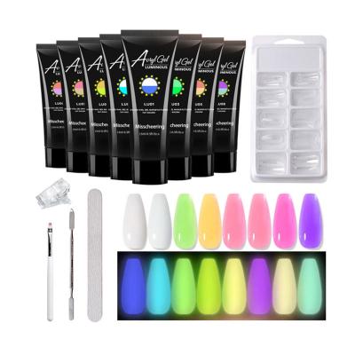 China Long Lasting Set 15ml Crystal Phototherapy Glue Quick Nail Extension Kit Acrylic UV Glue Extension Gel for sale