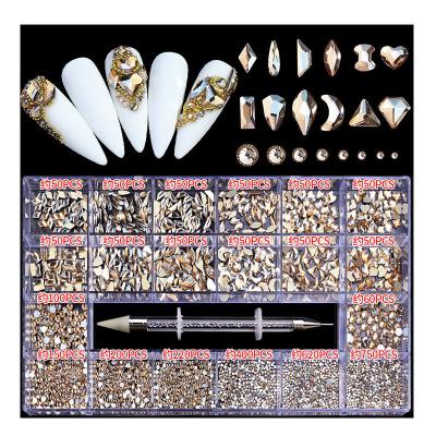 China Decorate nail ready to ship fashionable wholesale fake stone nail tech accessories ab rhinestone bling crystal stone for sale