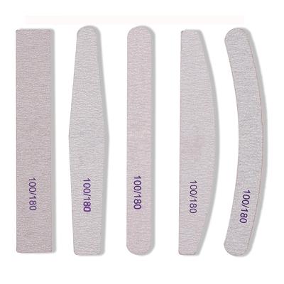 China Finger Nail+foot Nail Double Side Half Moon Rectangle Square Washable Nail Files 100/180 Grit Custom Printed Zebra for sale