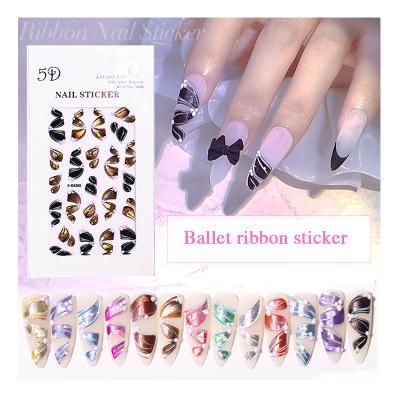 China Fast shipping BTS material kawaii French powerpuff eco-friendly girls pop Inger art 5d nail sticker design supplier for sale