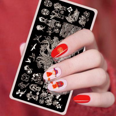 China DIY Nail Art Ready To Ship Rectangular Print Plates Steel Stamping Nail Art Designer Stamping Pictures Nail Art Plate Line for sale