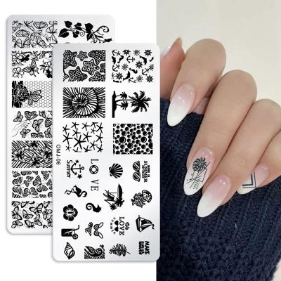 China Nail Art DIY Ready To Ship New Christmas 2021 Steel Plate Printing Love Stamping Plates UV Gel Cartoon Nail Art Stamping Plates for sale