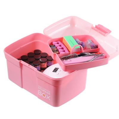 China High Quality Classified Universal Nail Tool Box PP Material Storage Box For Nail Tools Gel Polish Nail Lamp Perfect For Storage All Nail Decoration for sale