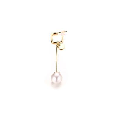 China Fashionable Simple Gold Stainless Steel Women's Frame Pearl Earrings Women's Accessories Wholesale for sale