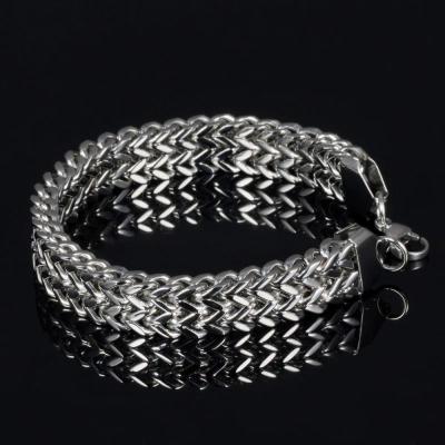 China Fashionable Fashionable Silver Colors Heavy Stainless Steel Men Franco Chian Link Bracelet Jewelry Wholesale for sale