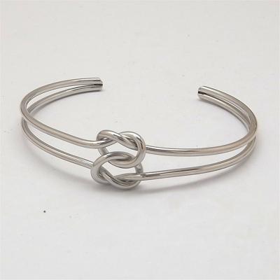 China Casual/Sporty Fashionable Romantic Lady Stainless Steel Adjustable Hard Knot Wire Charm Accessories Bracelet Stainless Steel Wire Bowknot Ban for sale