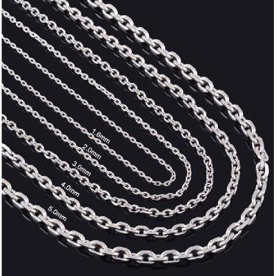 China FASHIONABLE 1.6/2.0/2.4/3.0/4.0/5.0mm Width Stainless Steel Rolo Link Chain Facet O-Shapped D/C Cable Necklace for sale