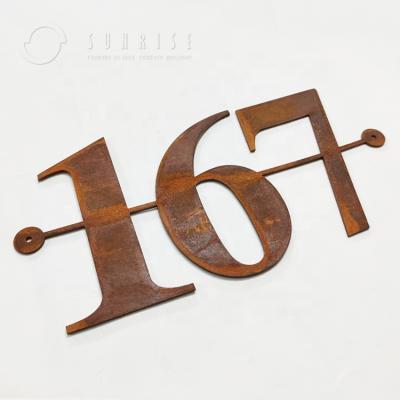 China Long Low Durable Manufacturer Custom Rusty Metal Letter Consumer and Number 25cm Size Patina Metal Wall Art Home Decor Vintage Rust Sign Letter for sale