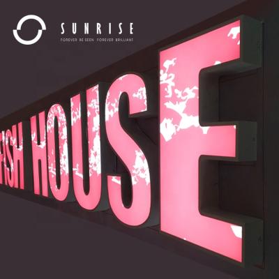 China Consumer SUNRISE SIGN Manufacturer Custom Pink Camouflage 3D Long Durable Low Channel Letters Light Sign Company Led Letter Logo Signage Led Buchstaben for sale