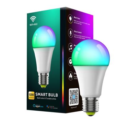 China Residential Chertop Tuya App A60A19 9w rgb CCT Wifi Smart zigbee Led Home Dimmable Light Bulb Work With Alexa for sale