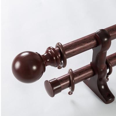 China Traditional Red Curtain Accessories Window Curtain Rod Holder Finial Bracket Curtain Double Tracks for sale