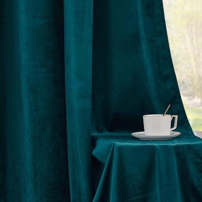 China Luxury bedroom blackout windows curtain red modern curtains blinding velvet olive green thick curtains for sale