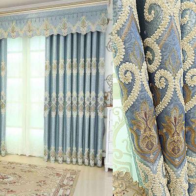 China Custom Blackout Luxury Curtains For Bedroom Embroidery Curtain Hotel Fabric European Blackout Luxury Printed Drapes for sale