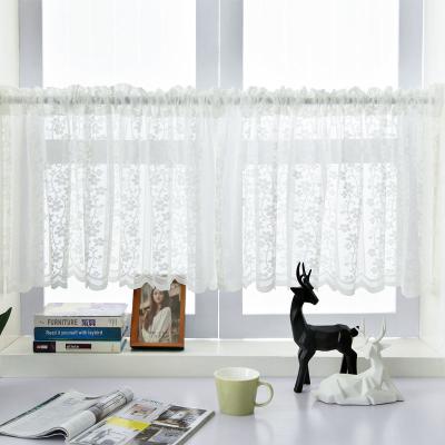 China Blackout Kitchen Living Room Blackout Half Curtain White Lace Curtains Short Curtain Coffee for sale