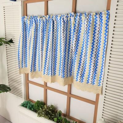 China Blackout Style Luxury Blackout Style Linen Short Curtains Living Room Bedroom Fabric Curtain American Kitchen Drapes for sale