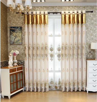 China Blackout European Style Embroidered Blackout Blackout Chenille Luxury Blackout Curtains Palace Drapes For Living Dining Room Bedroom for sale