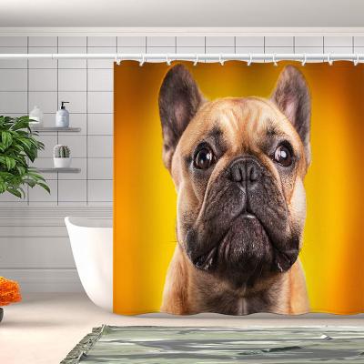 China Sustainable Bathroom Curtain Plus Shower Curtain 3d Hookless Printing Waterproof Dog Bathroom Gold Shower Curtain for sale