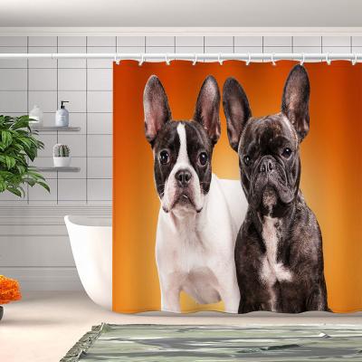 China Sustainable 3d Printing Dog Bathroom Curtain High Quality Customized Shower Curtains for sale