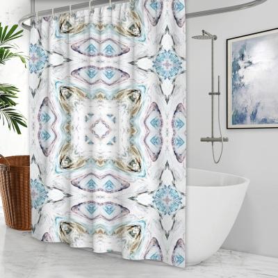 China Custom Blackout Logo Photo 3d Printed Custom Digital Printing Bathroom Shower Curtains Polyester for sale