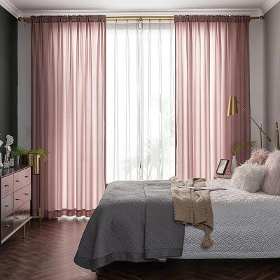 China Blackout Fabric Blackout Blackout For Luxury Ready Made Sheer Silver Curtain Bedroom Living Room Bedroom Voile Curtain Red-Brown Silver Curtains for sale