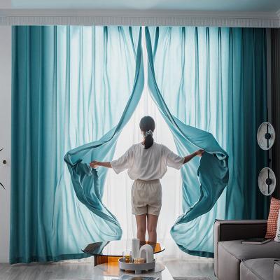 China Modern high quality white curtain in pure blackout ready made curtain and curtains for luxury living room for sale