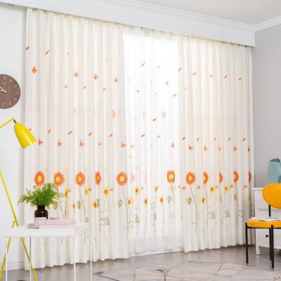 China Blackout Category Pastoral Sunflower Printed Shading Curtain For Living Room Bedroom Balcony Household Partition Curtain High Quality for sale