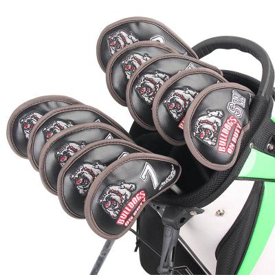 China Protect Leather 10pcs/set Golf Club Iron Covers Headcovers PU Protector Golf Head Cover for sale