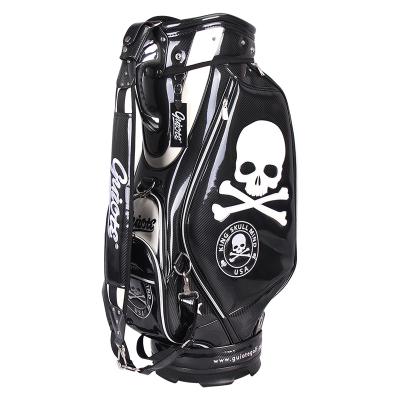 China Protect Golf Clubs Fashionable Embroidery Logo Leather Golf Stand Bag for sale