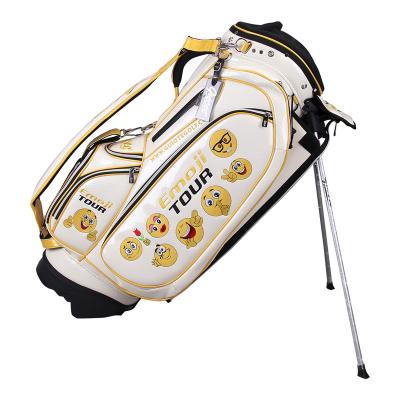 China Protect Golf Clubs Wholesale Custom Logo Embroidery Professional Golf PU Leather Stand Bag for sale